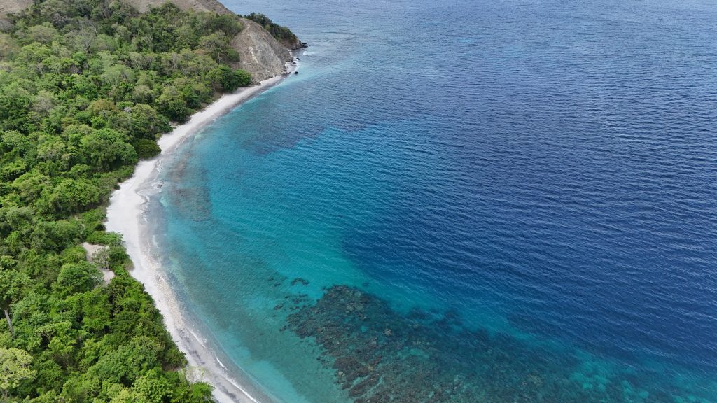 Aerial view of Central Sulawesi coastline, Indonesia