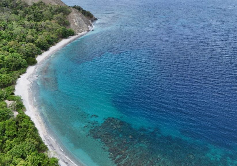 Aerial view of Central Sulawesi coastline, Indonesia